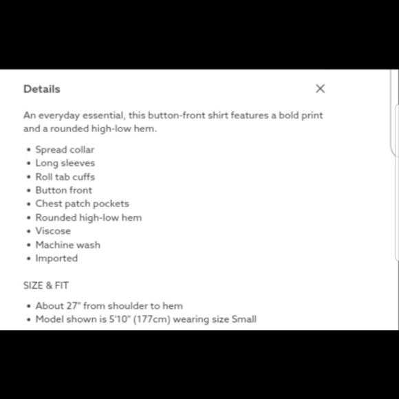 NWT! DESIGN LAB BUTTON DOWN HIGH-LOW SHIRT - Picture 6 of 6